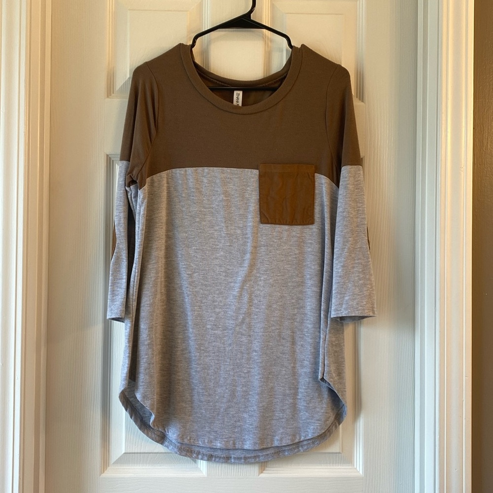 Zenana Premium 3/4 Sleeve Soft Tee with Pocket - Medium